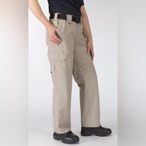 5.11 Tactical Women's Cotton Tan Canvas Pants Regular Fit Cargo Pockets Size 14